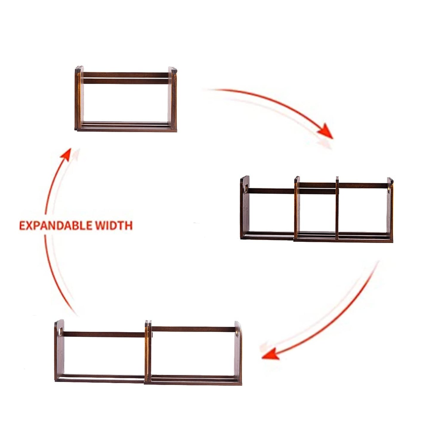 Fox Claw Desktop Bookshelf Expandable Desktop Organizer Counter Bookcase Desk Storage Organizer