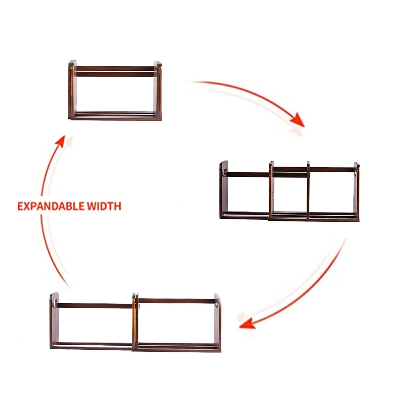 Fox Claw Desktop Bookshelf Expandable Desktop Organizer Counter Bookcase Desk Storage Organizer