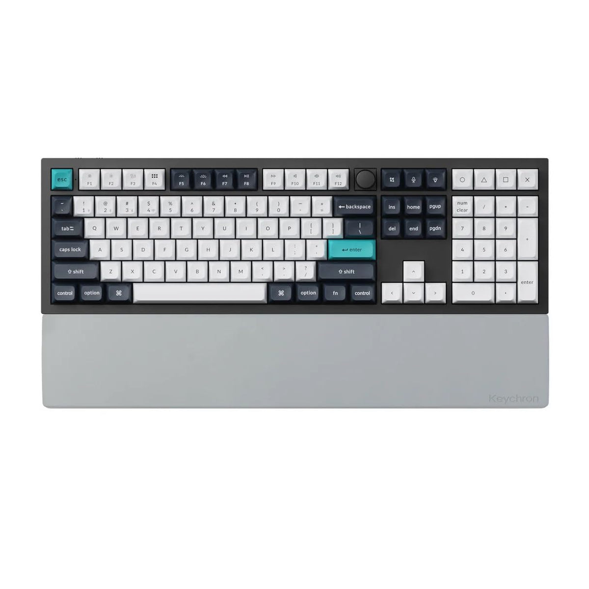 Keychron Gray Silicone Wrist & Palm Rest – 17.6" Full Size for K10 Pro / K10 Max / Q6 / Q6 Pro / Q6