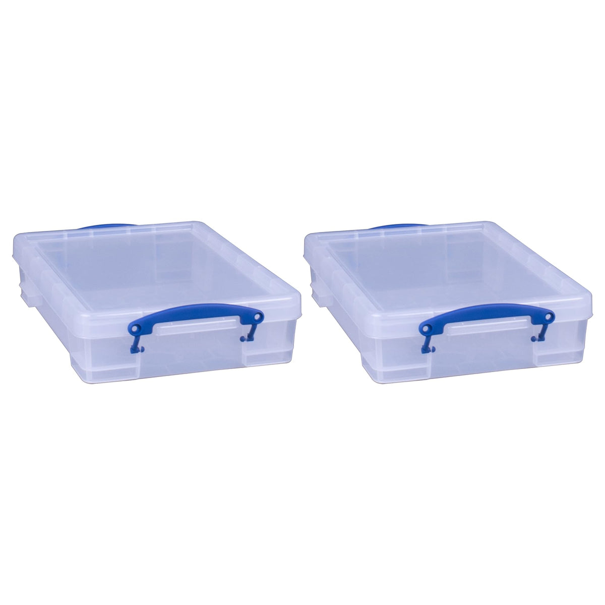 Really Useful Box 4 Liter Plastic Stackable Storage Container w/Snap Lid & Built-In Clip Lock