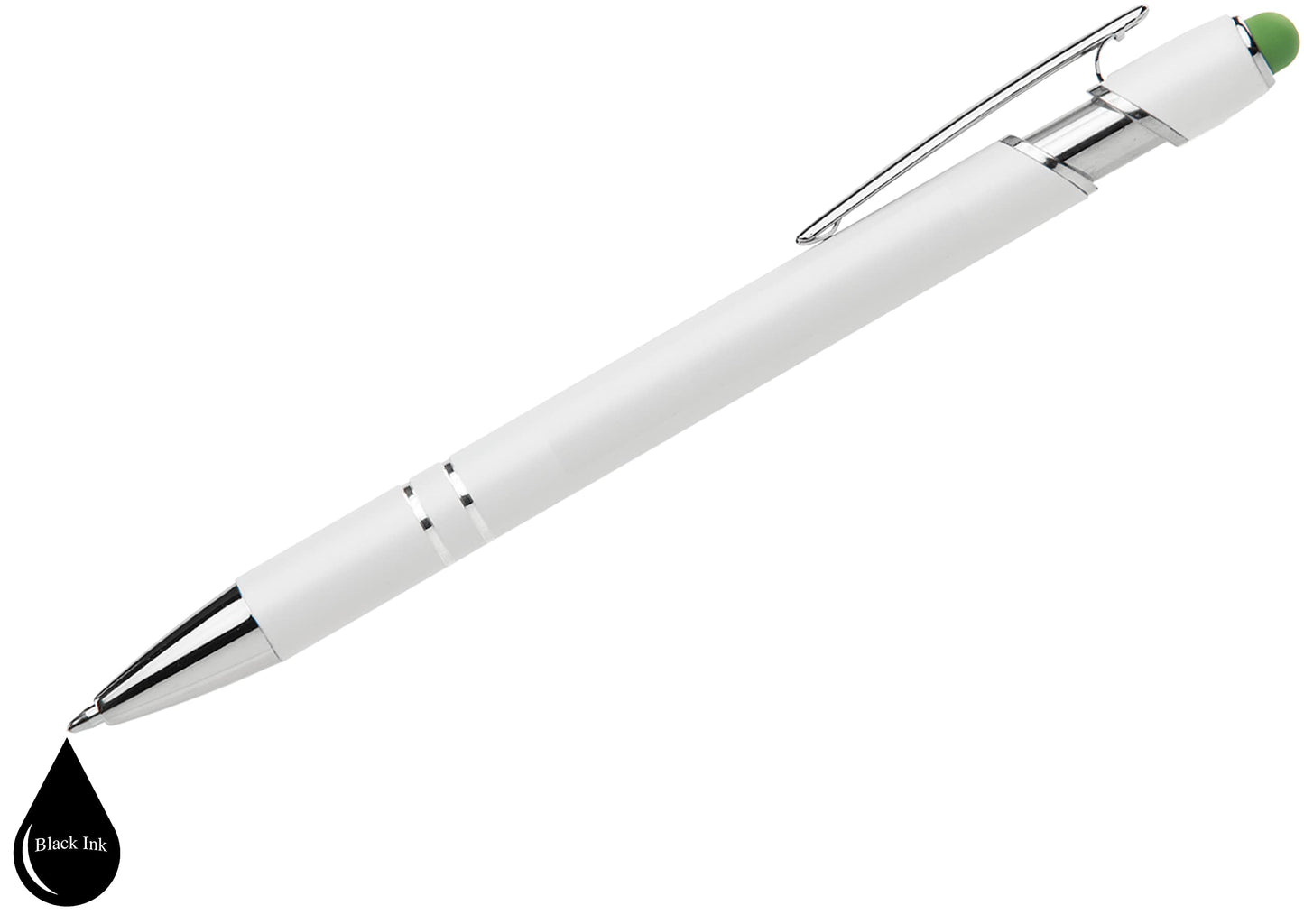 ExpressDesigns™ - Premium Custom Pens with Stylus | Beautiful White | Personalized Soft-Touch Metal