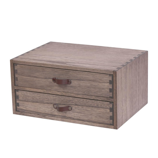 DDYURI Wood 2 Drawer Desktop Organizer Cabinet - Desk Storage Box for Kitchen Counter, Dresser