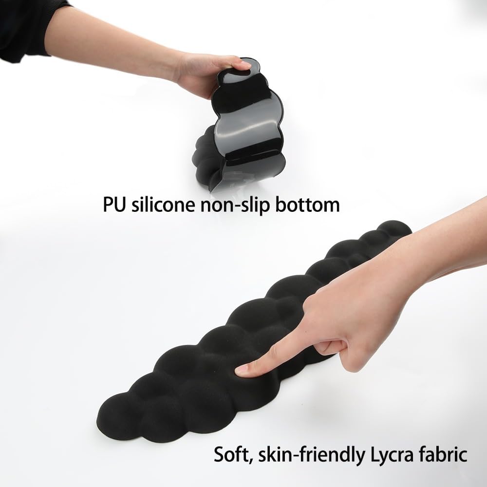 TheTrulyCharter Premium Quality Cloud Wrist Rest Keyboard & Mouse Pad Set – Ergonomic Memory Foam