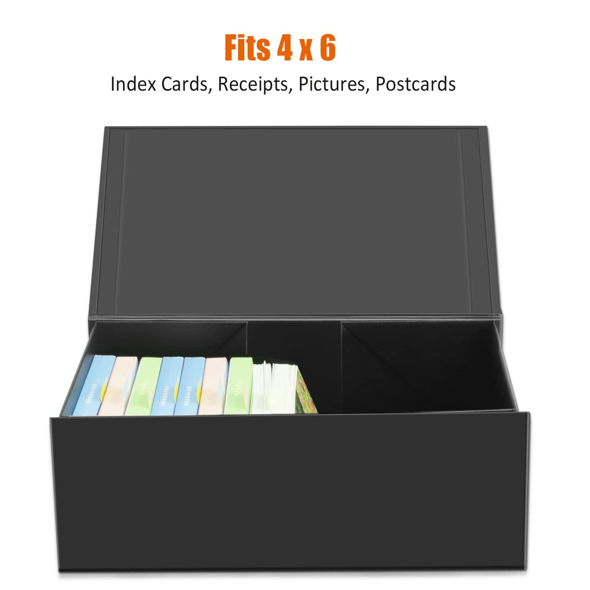 tutata 4X6 Index Card Holder, Index Card Storage Box 4 x 6 Inches, Fits 1200 Flash Cards - 2 Pack