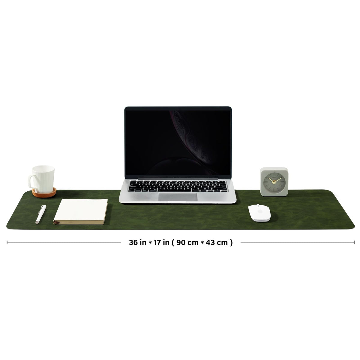 Distressed Leather Desk Mat - Non-Slip PU Desk Pad for Office and Home - Desk Organization and