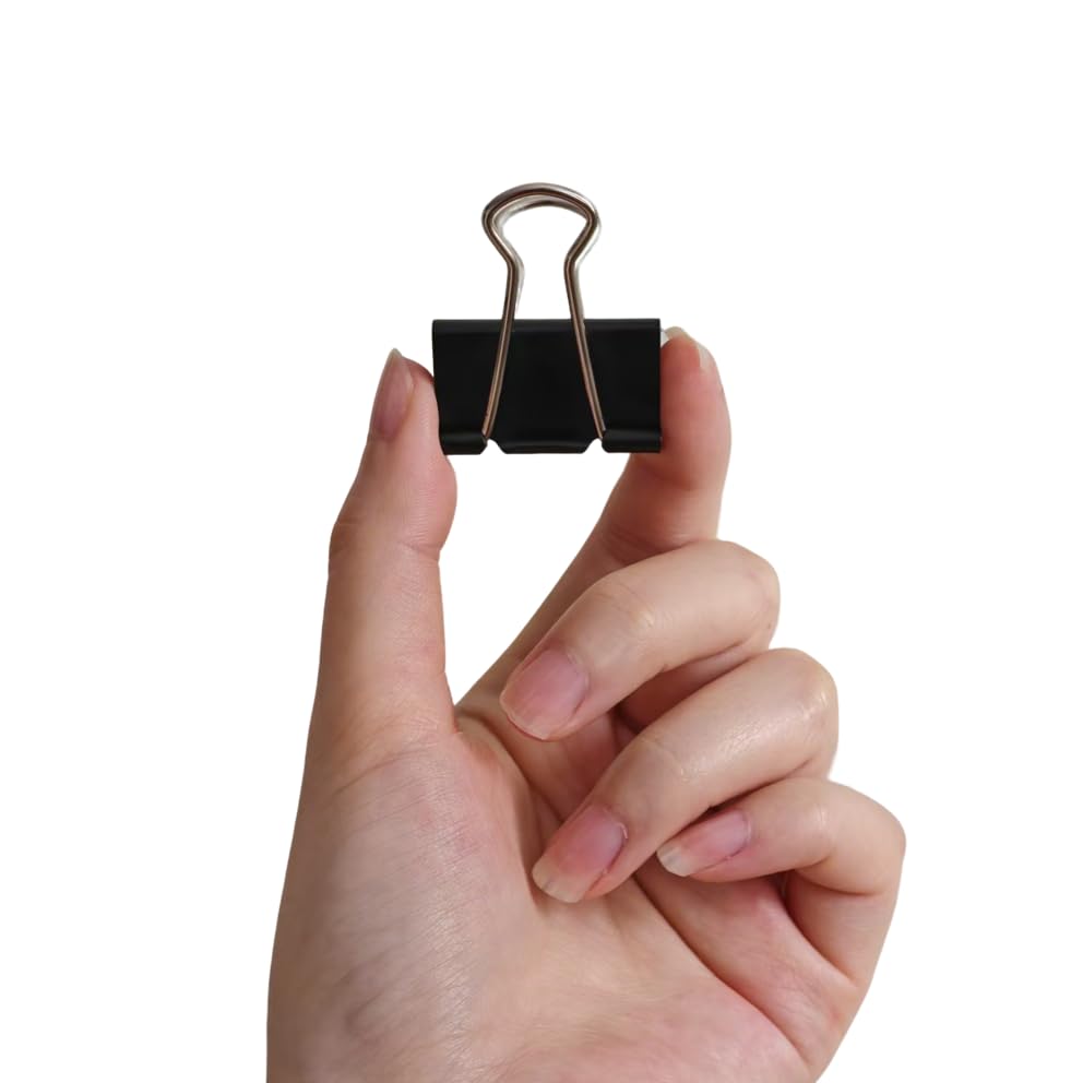 Amazon Basics Sturdy Binder Clips, Office Supplies, Medium 1.25 inches, Document Organizing, Sturdy