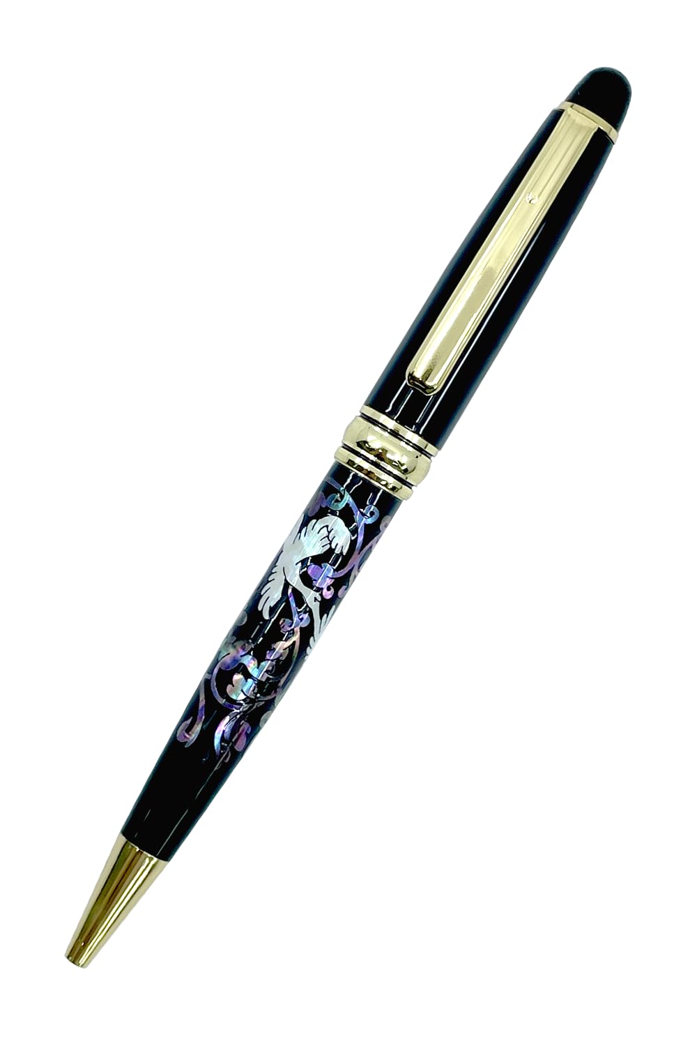 Nacreh Inlay Mother of Pearl Design Handmade Ballpoint Pen Retractable Executive Gift Deluxe
