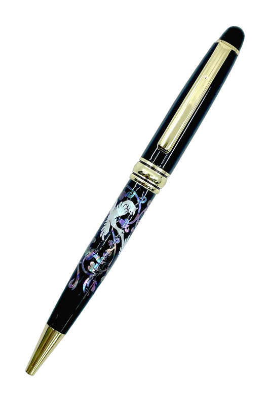 Nacreh Inlay Mother of Pearl Design Handmade Ballpoint Pen Retractable Executive Gift Deluxe