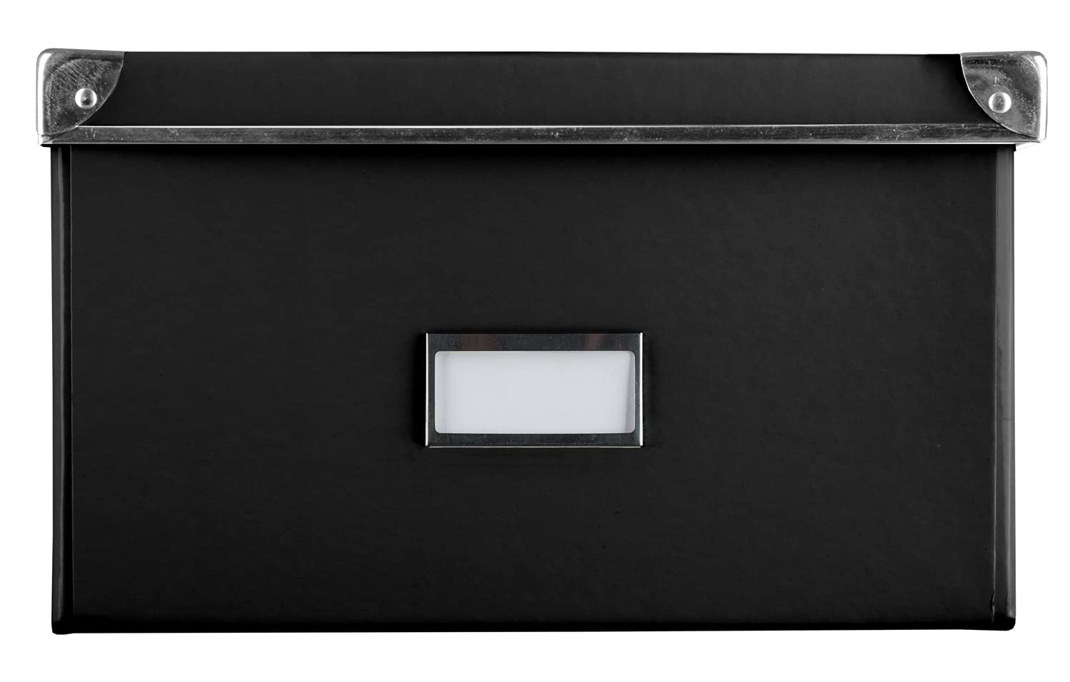 Idena storage box made of solid cardboard, lid reinforced with metal, including labelling field