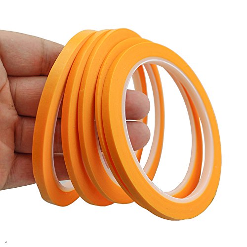 6Rolls Washi Masking Tape for DIY Nail Arts Drawing Pattern Making 2mm 2.5mm 3mm 4mm 5mm 6mm x 25m