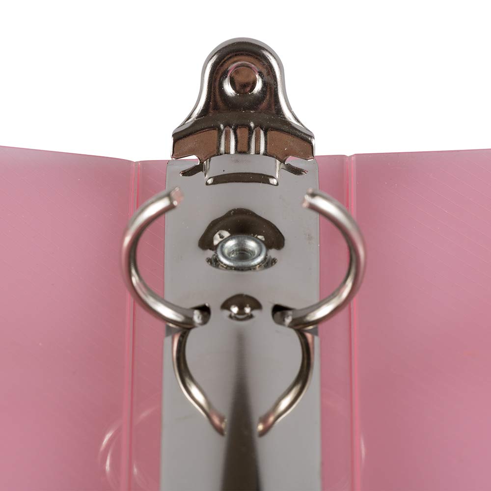 JAM PAPER Plastic 0.75 inch Binder - Pink 3 Ring Binder - Sold Individually