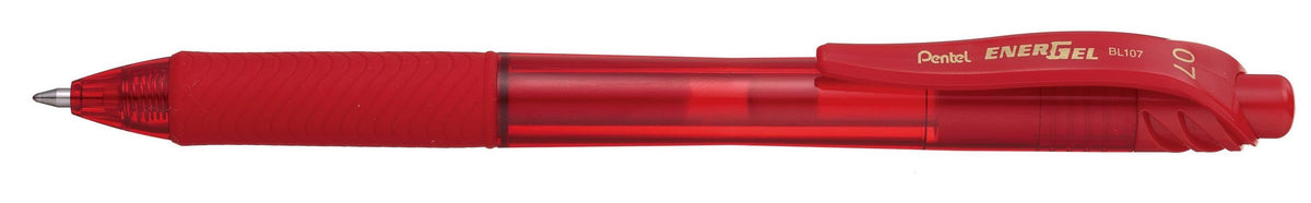 Pentel BL107B EnerGel X Roller Ball Retractable Gel Pen, Red,(BL107-B) Pack of 12