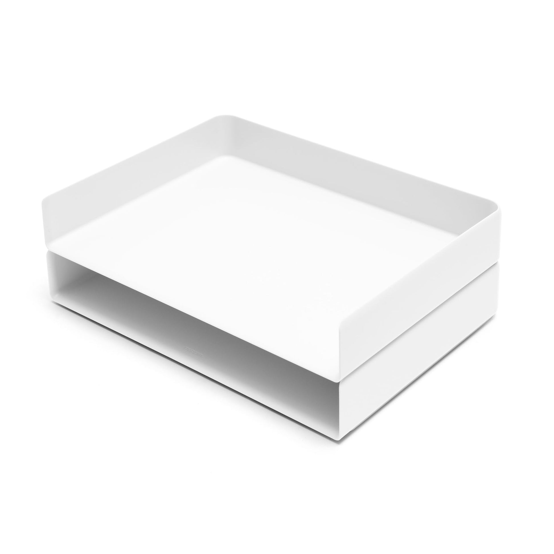 Poppin Stackable Landscape Letter Tray - Modular Lacquer Desk Trays for Office Organization