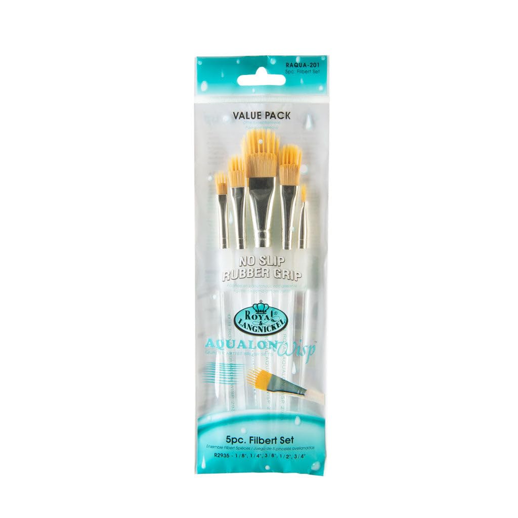 Royal & Langnickel Aqualon Wisp Filbert Artist Brush Set, 5-Piece