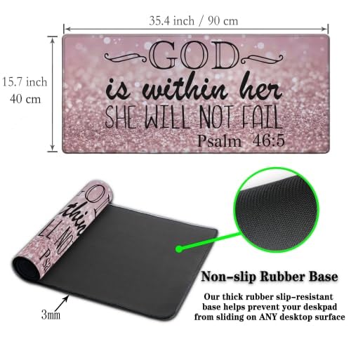 Samgula Gaming Mouse Pad Pink Desk Pad, XXL Mouse Pads Desk Decor for Girls Keyboard Pad, Oversized