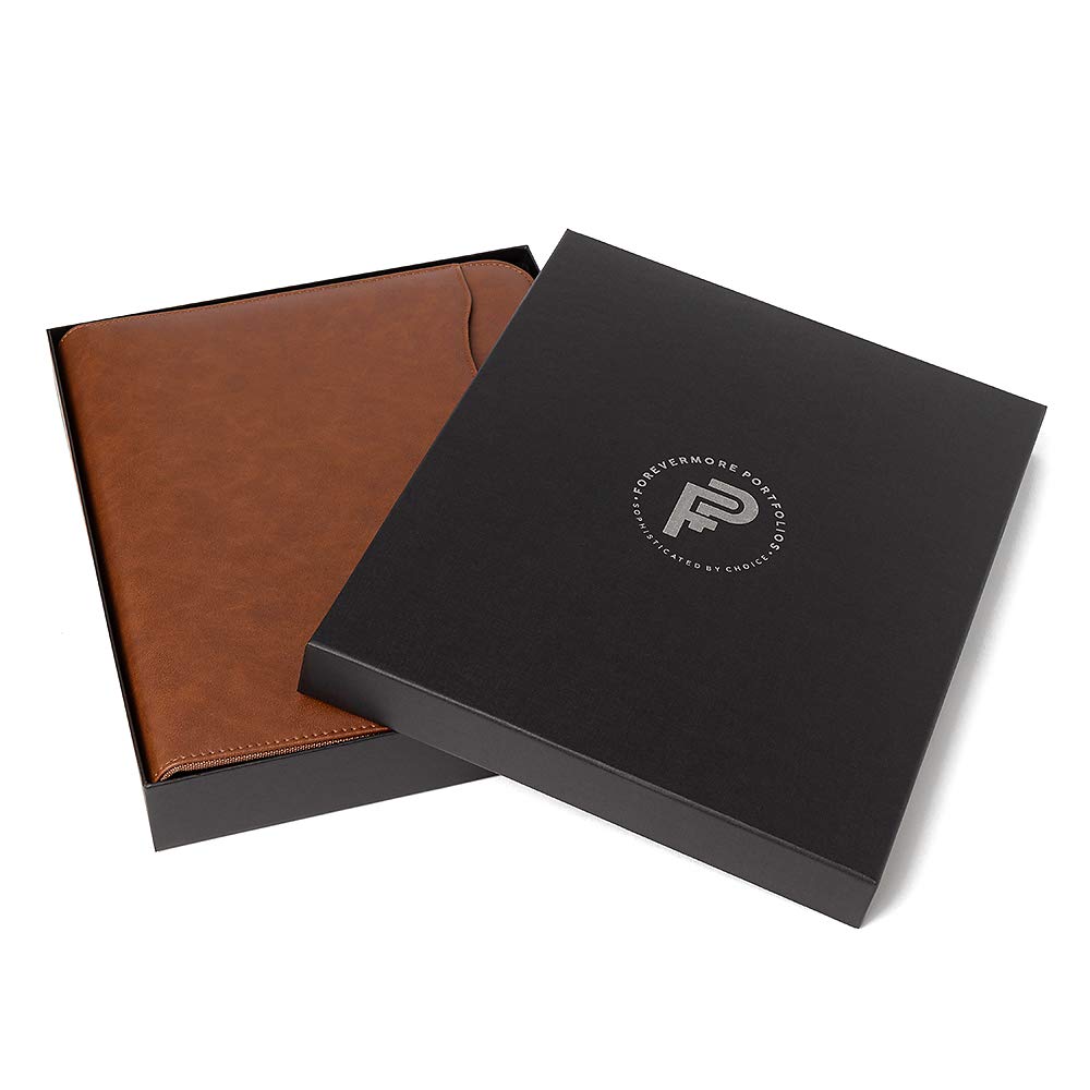 Forevermore Portfolio Binder, 1.5" Permanent 3-Ring, Vegan Leather, Brown