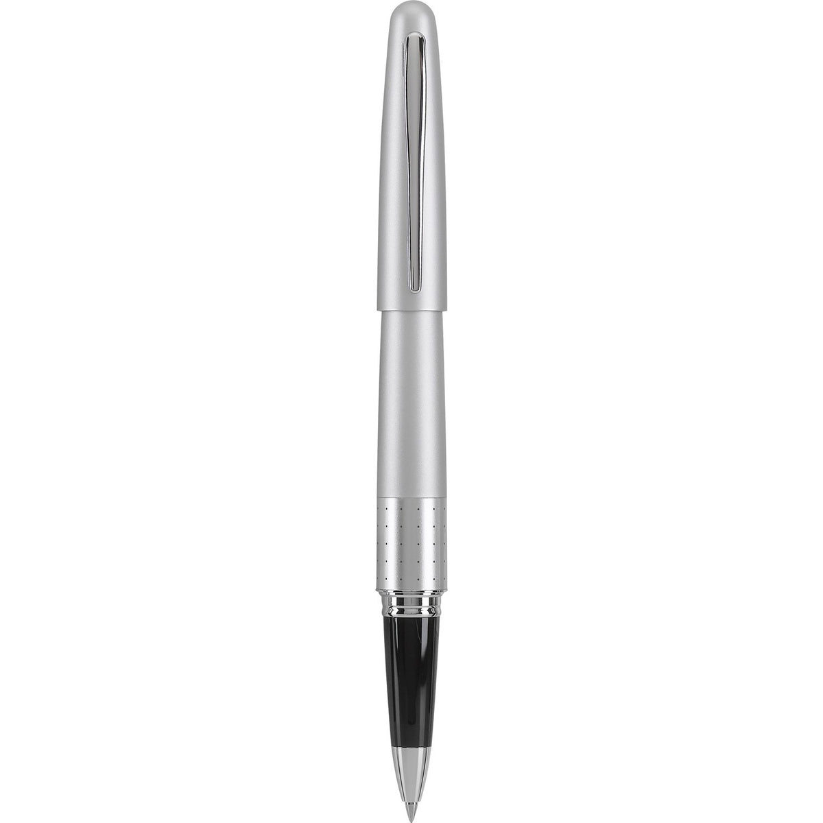 PILOT Metropolitan Collection Gel Roller Pen, Silver Barrel, Dots Design, Fine Point, Black Ink