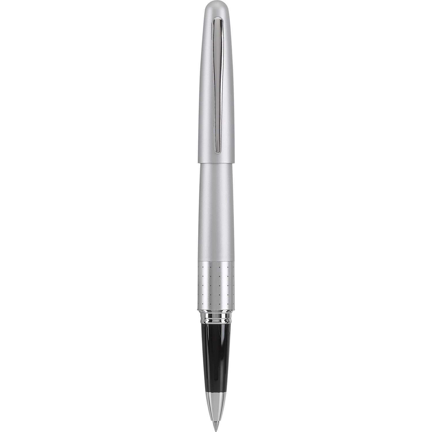 PILOT Metropolitan Collection Gel Roller Pen, Silver Barrel, Dots Design, Fine Point, Black Ink