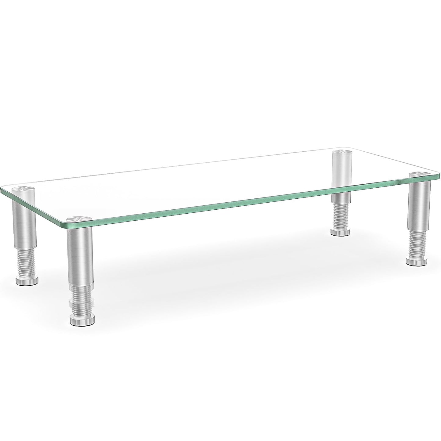 Hemudu Clear Computer Monitor Riser with Height Adjustable Multi Media Desktop Stand for Flat