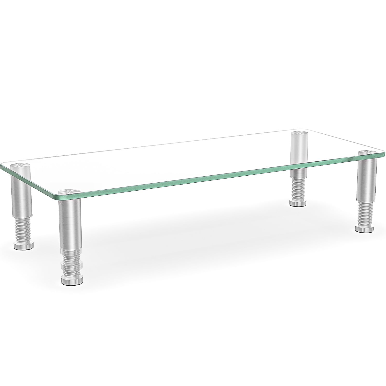 Hemudu Clear Computer Monitor Riser with Height Adjustable Multi Media Desktop Stand for Flat