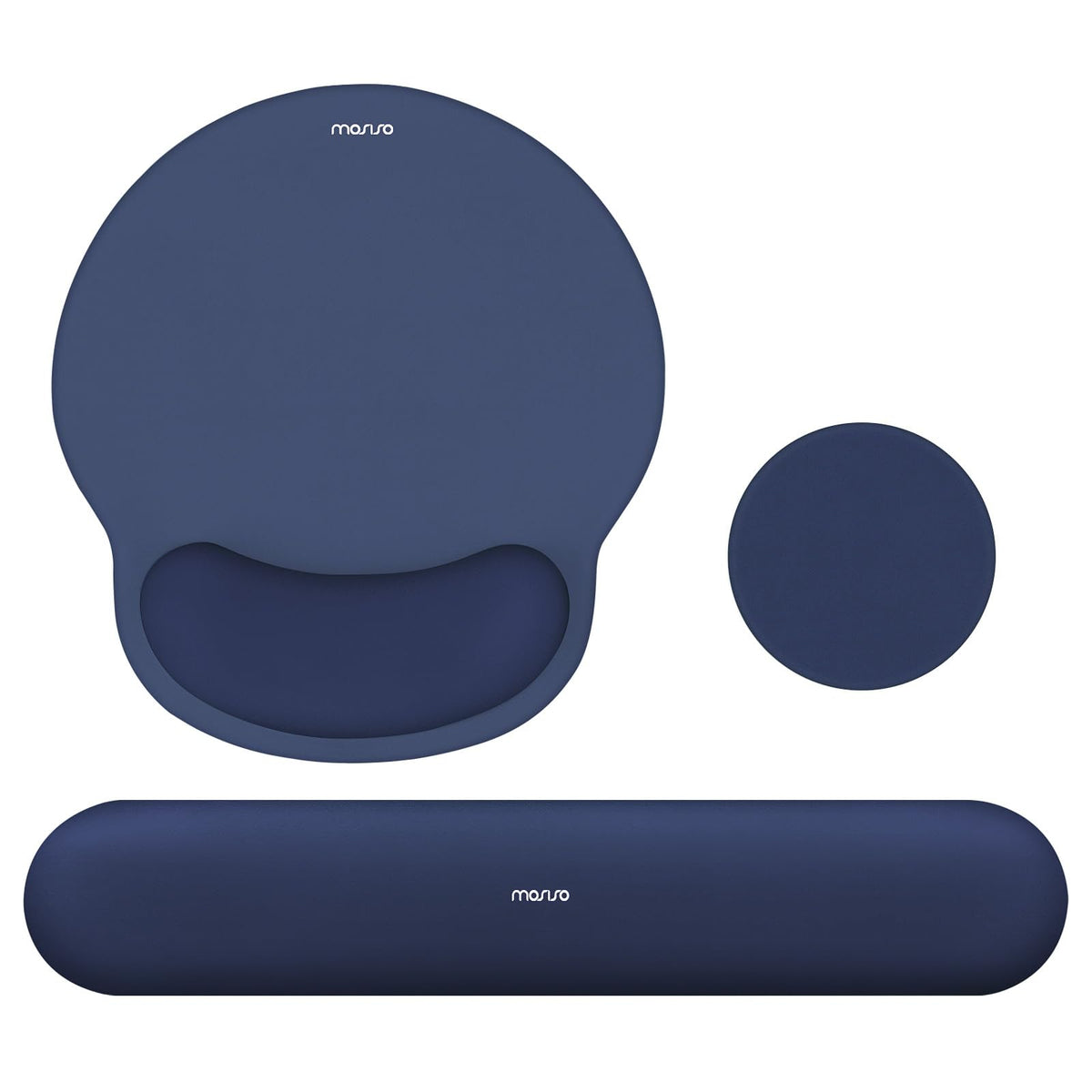 MOSISO Wrist Rest Support for Mouse Pad&Keyboard Set, Navy Blue