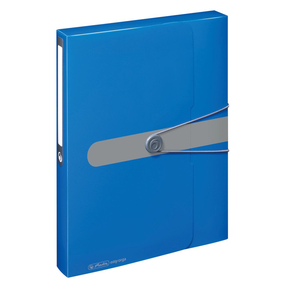 Herlitz Archive Box A4 Polypropylene with Spine Label Back Width 4 cm, 1 Piece, Design Print Opaque