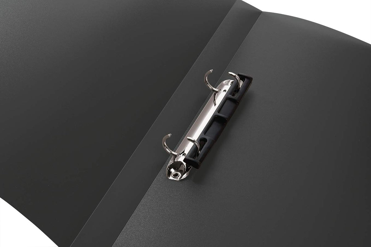 HERMA Ring Binder Translucent in Black, A4, 25 mm Spine, Slim 2-Ring Binder Made of Plastic