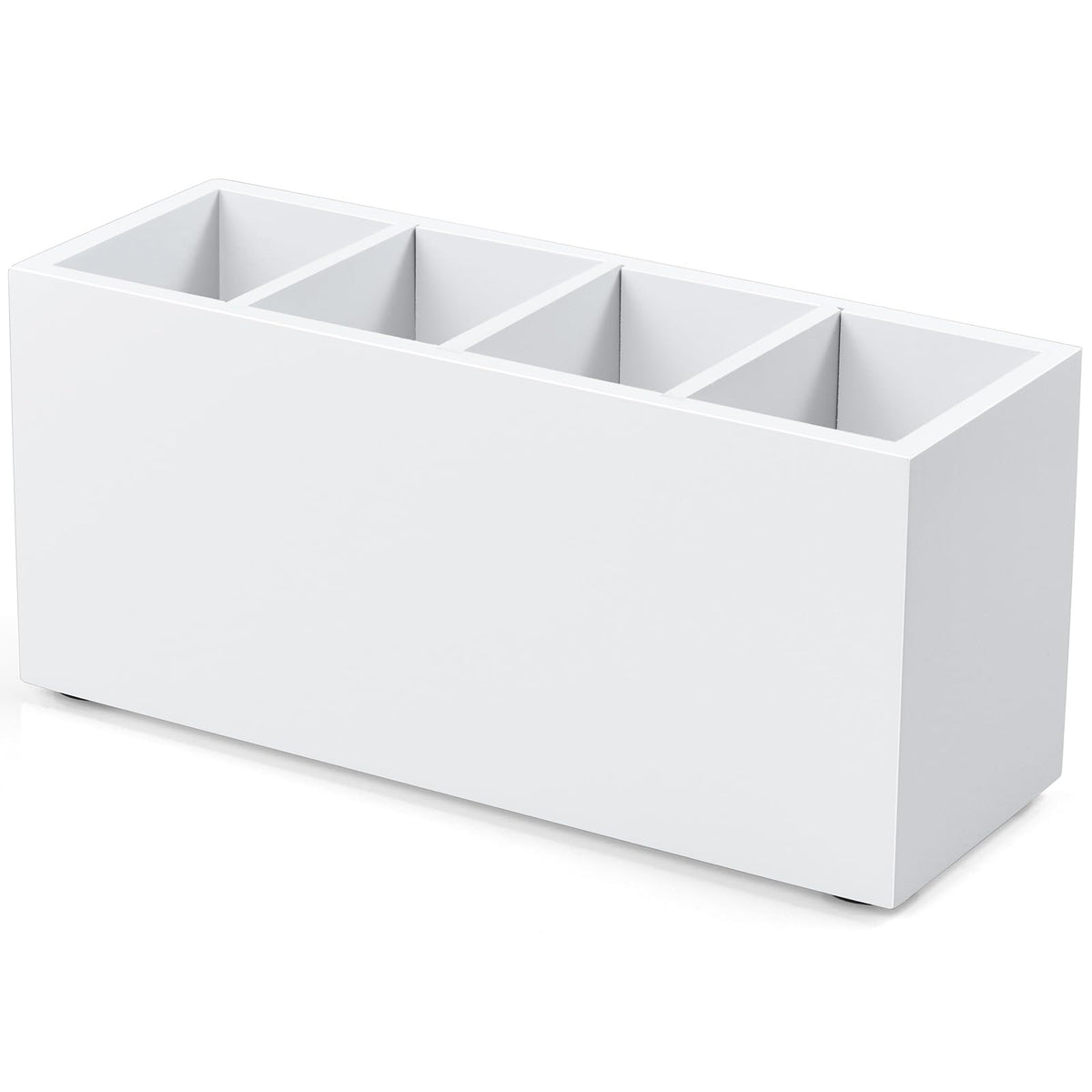 Bivvclaz Pencil Pen Holder for Desk, Wooden Office Desk Organizers and Accessories with 4 Slots for