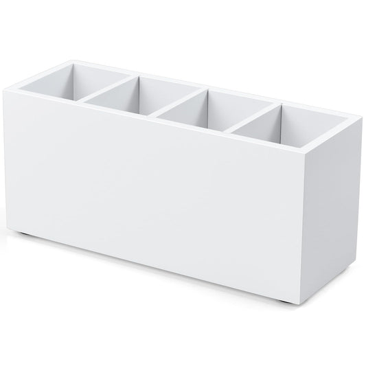 Bivvclaz Pencil Pen Holder for Desk, Wooden Office Desk Organizers and Accessories with 4 Slots for