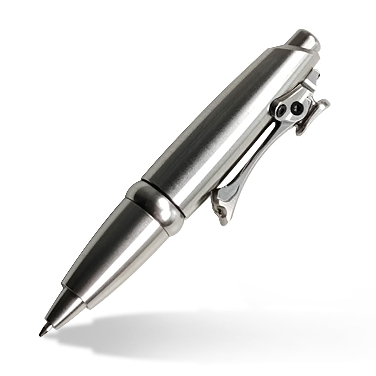 Dr. Metalleung Heavy Duty Pocket Bolt Action Pen – Retractable Stainless Steel Ballpoint Pen Clip