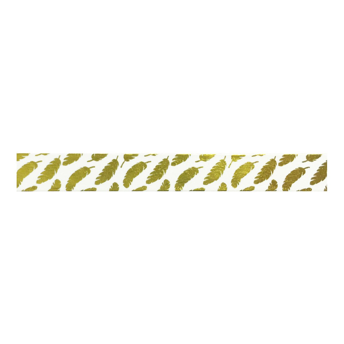 Wrapables Colorful Washi Masking Tape, Metallic Gold Feathers