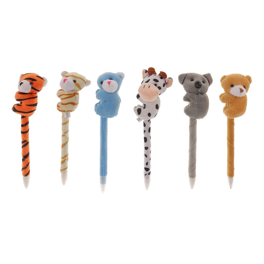 12 Plush Animal Pens - Fluffy Cartoon Pens Gifts