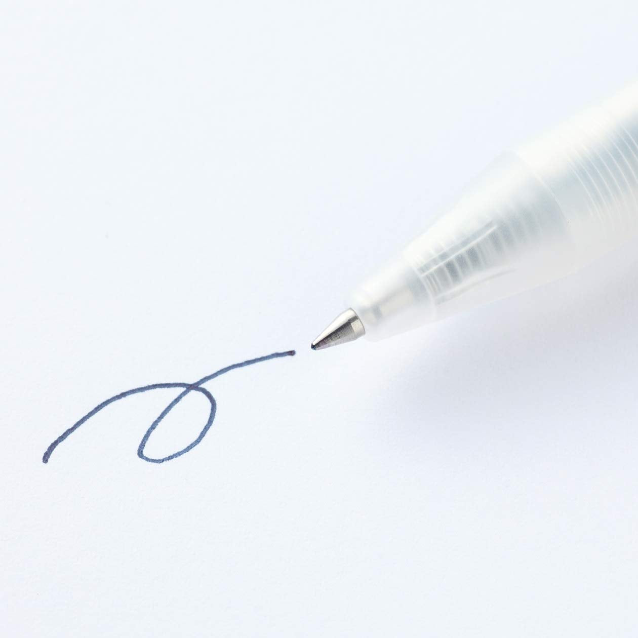 MUJI - 0.5mm Blue Black Smooth Gel Ink Retractable Ballpoint Pen (10 Pieces)