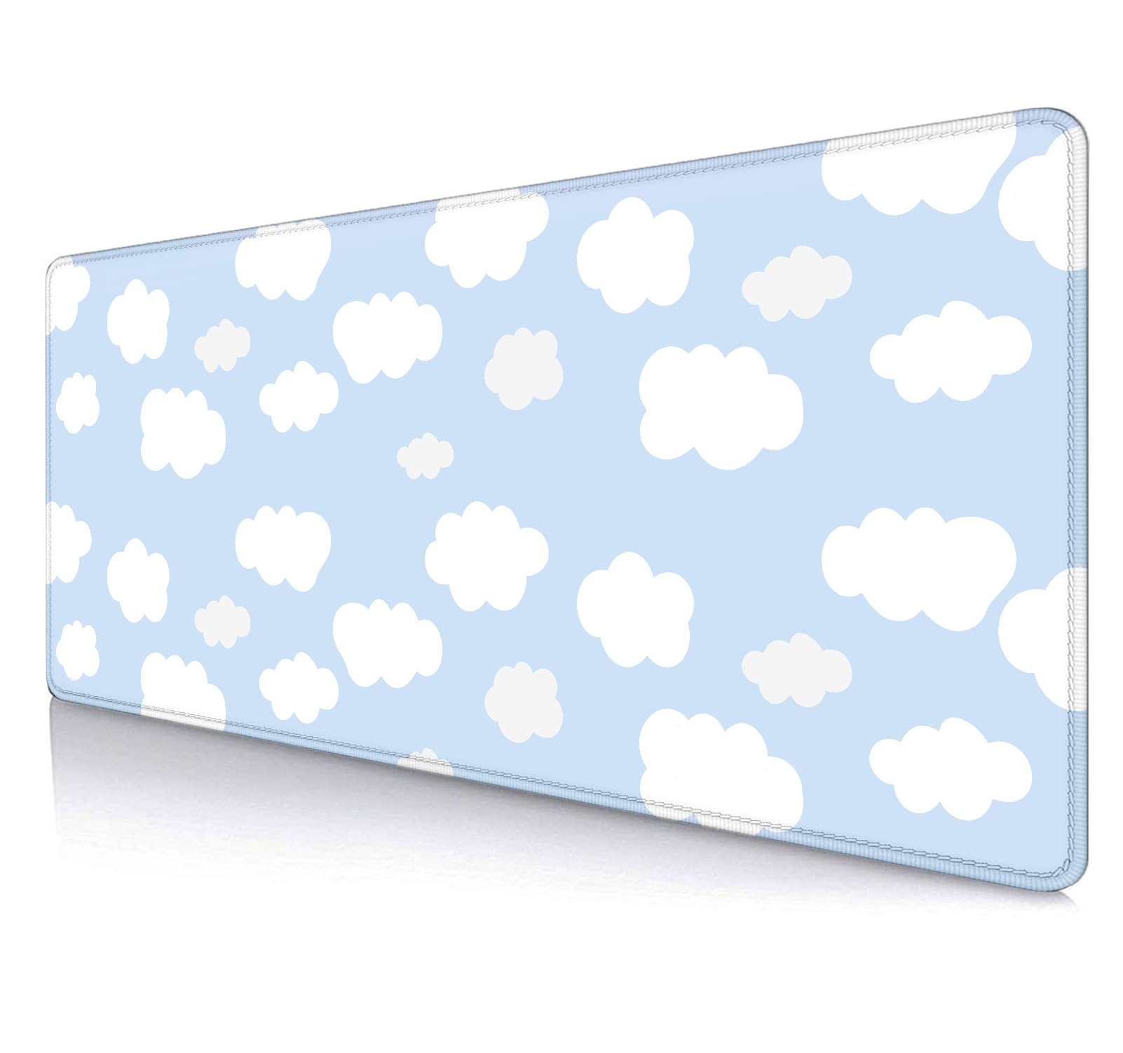 SXCKANG Cute Desk Pad, Blue Sky with Clouds Desk Mat, Large Mouse Pad, Protector Pad, Non-Slip