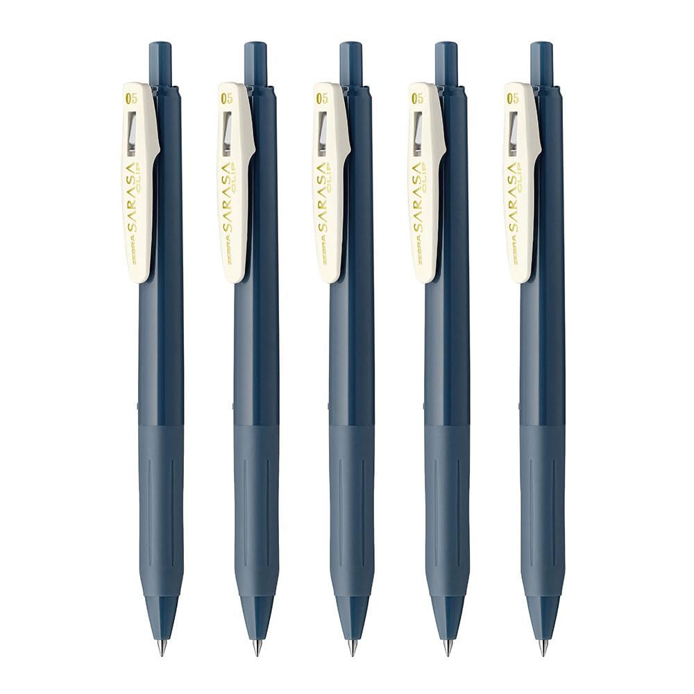 Zebra P-JJ15-VBGR5-AZ Gel Ballpoint Pen Sarasa Clip 0.5mm Blue Gray 5pcs Set