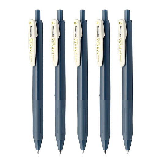 Zebra P-JJ15-VBGR5-AZ Gel Ballpoint Pen Sarasa Clip 0.5mm Blue Gray 5pcs Set