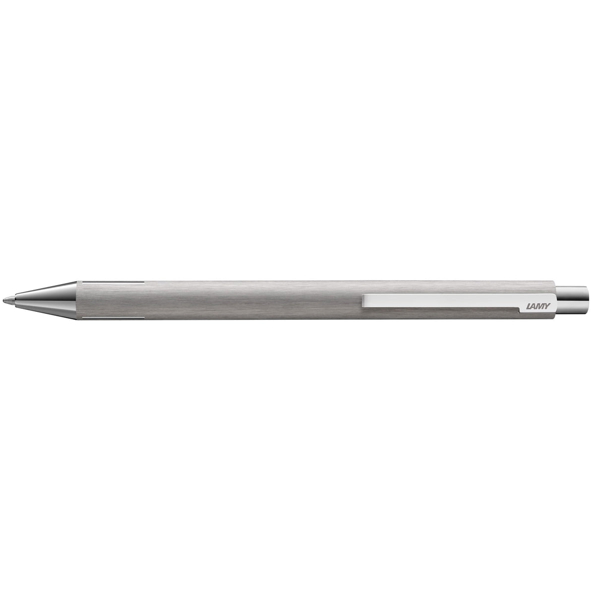 Lamy econ brushed ballpoint pen - functional ballpoint pen with stainless steel body - curved clip