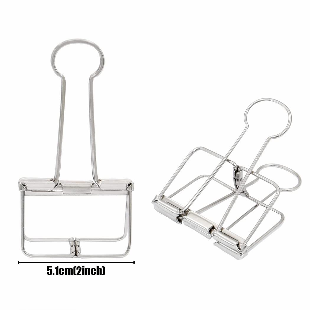 Extra Large Binder Clips 2 Inch, Big Paper Clamps Silver for Office School Supplies (15Pcs)