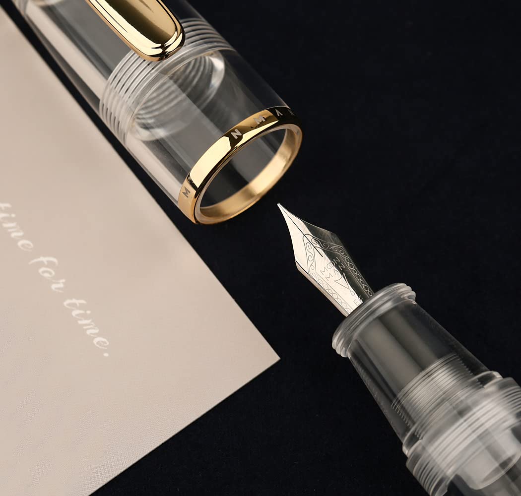 MAJOHN Q1 Mini Eyedropper Filling Fountain Pen, Iridium Nib Pocket Pen with Gift Box, Palm Short