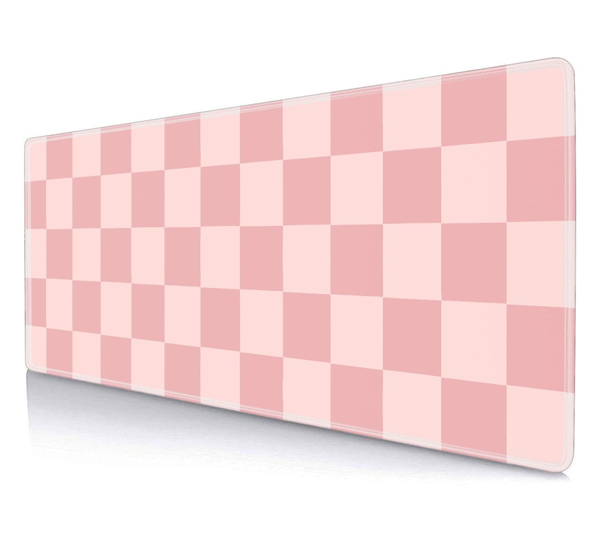 SXCKANG Pastel Pink Desk mat, Checkered Pattern Extra Large Mouse Pad, Desk Protector Pad, Writing