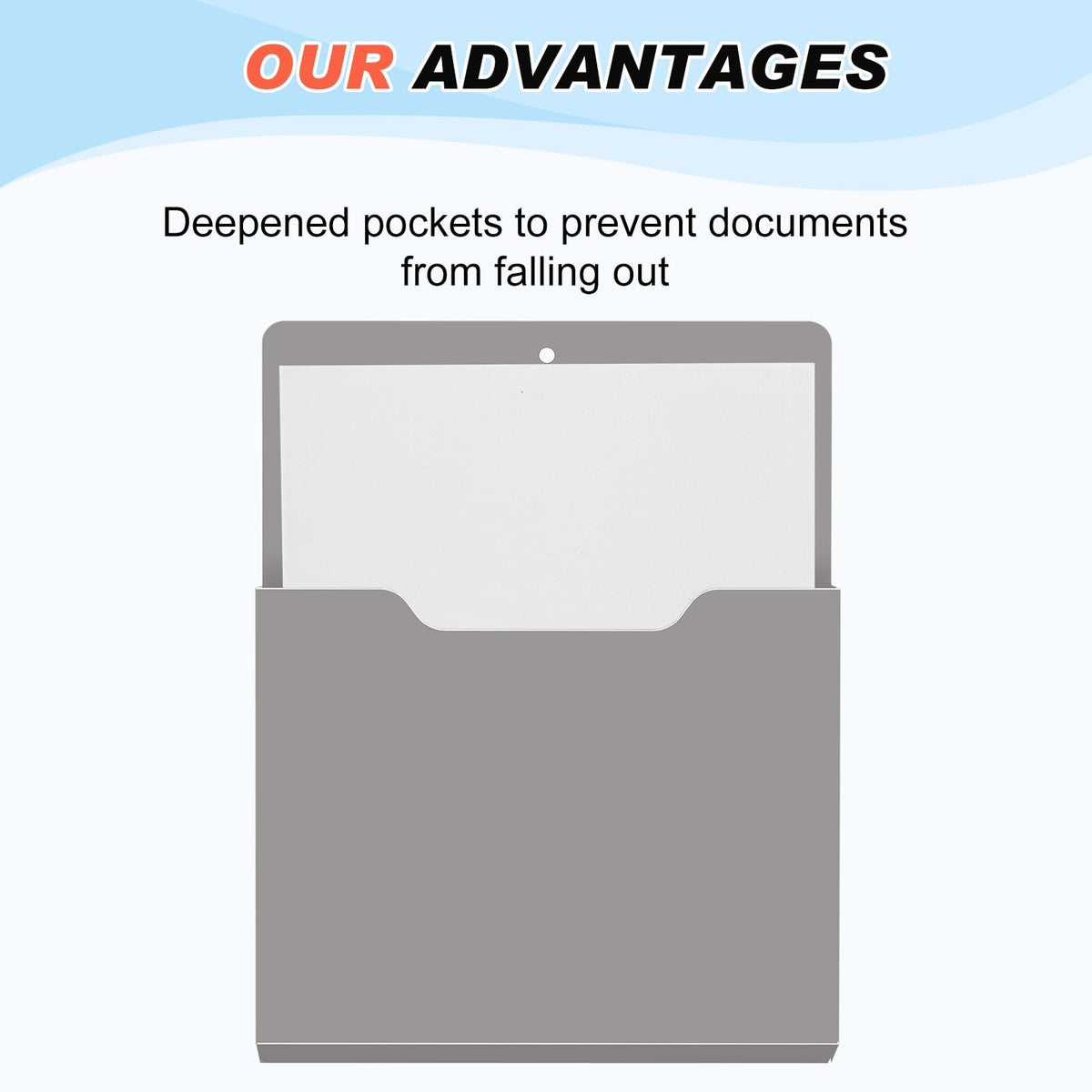 Fuutreo Magnetic Wall File Holder,6pcs,Achromatic Colors,Vertical-large