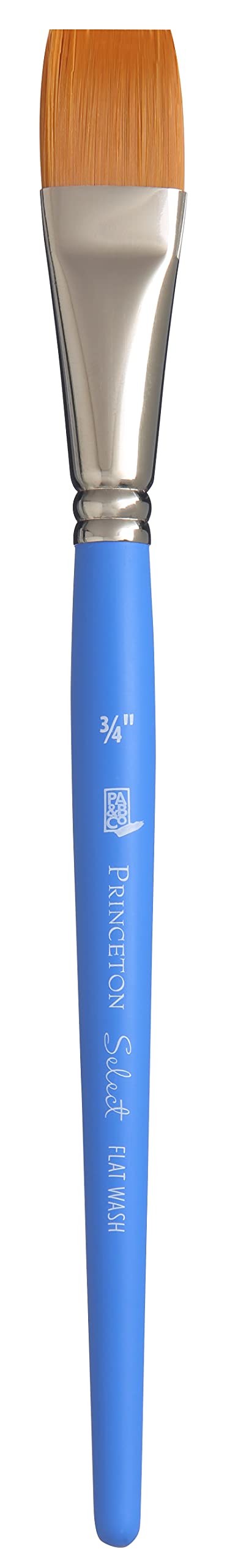 Princeton Select Artiste Flat Wash Brush, Synthetic, Short Handle, Size 3/4 inch, 1 Count