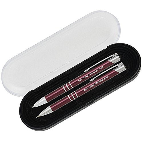 Imprints Online 2 Personalized Engraved Classic Metal Ballpoint Pen & Mechanical Pencil Gift Set.