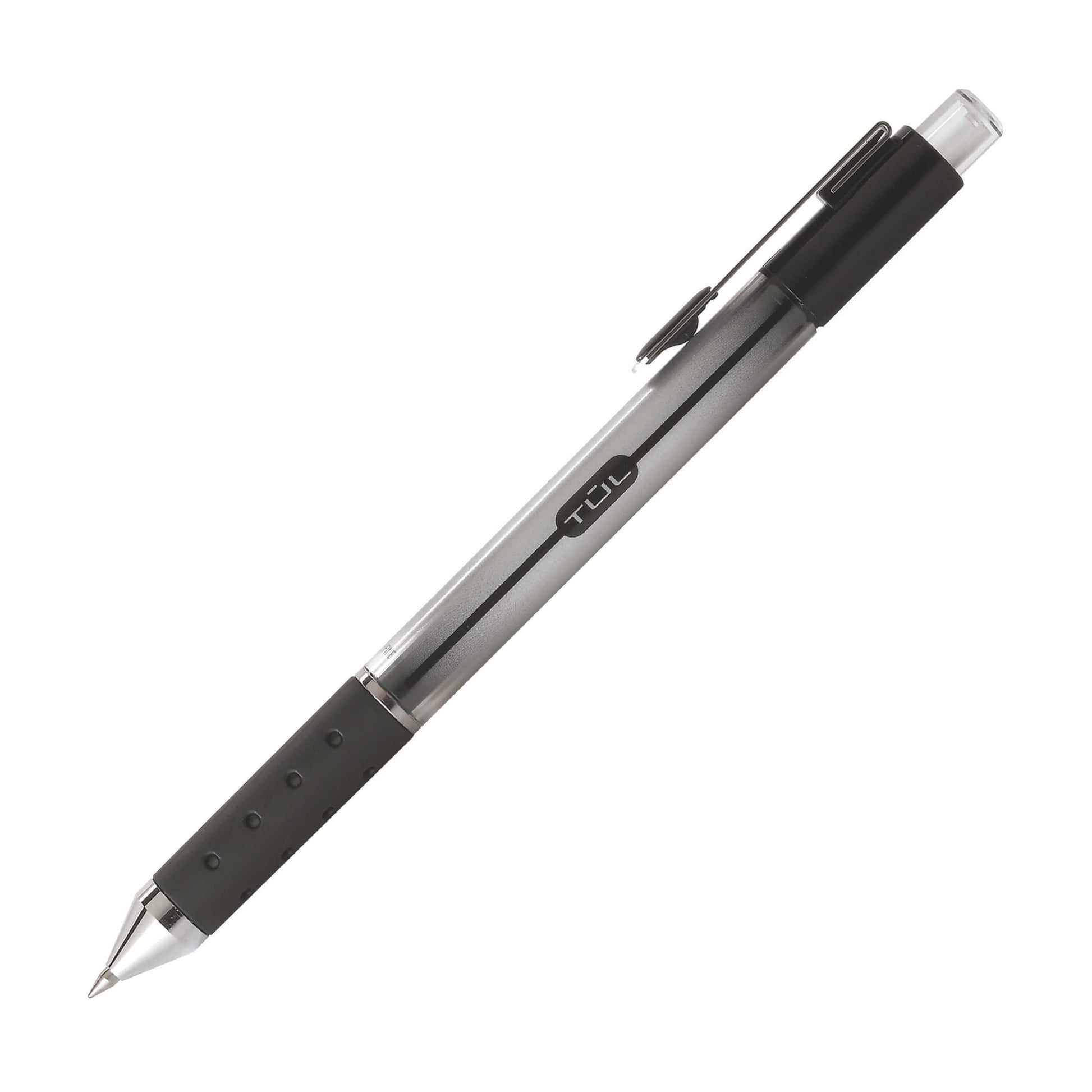 TUL GL3 Gel Pens, Retractable, Medium Point, 0.7 mm, Gray Barrel, Black Ink, Pack Of 4