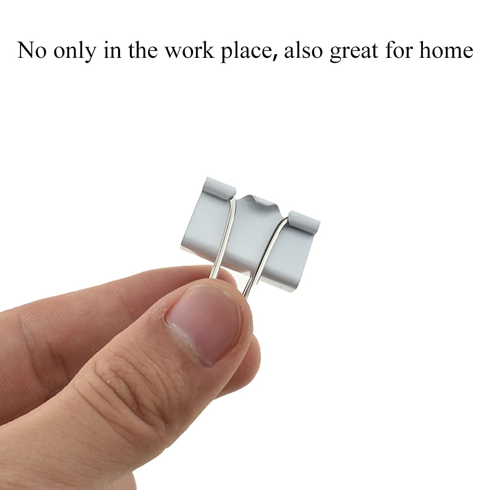 HAHIYO Binder Clips Paper Clamps Spring Steel Sturdy 0.98 inches Width 0.31 Inch Capacity No Sharp