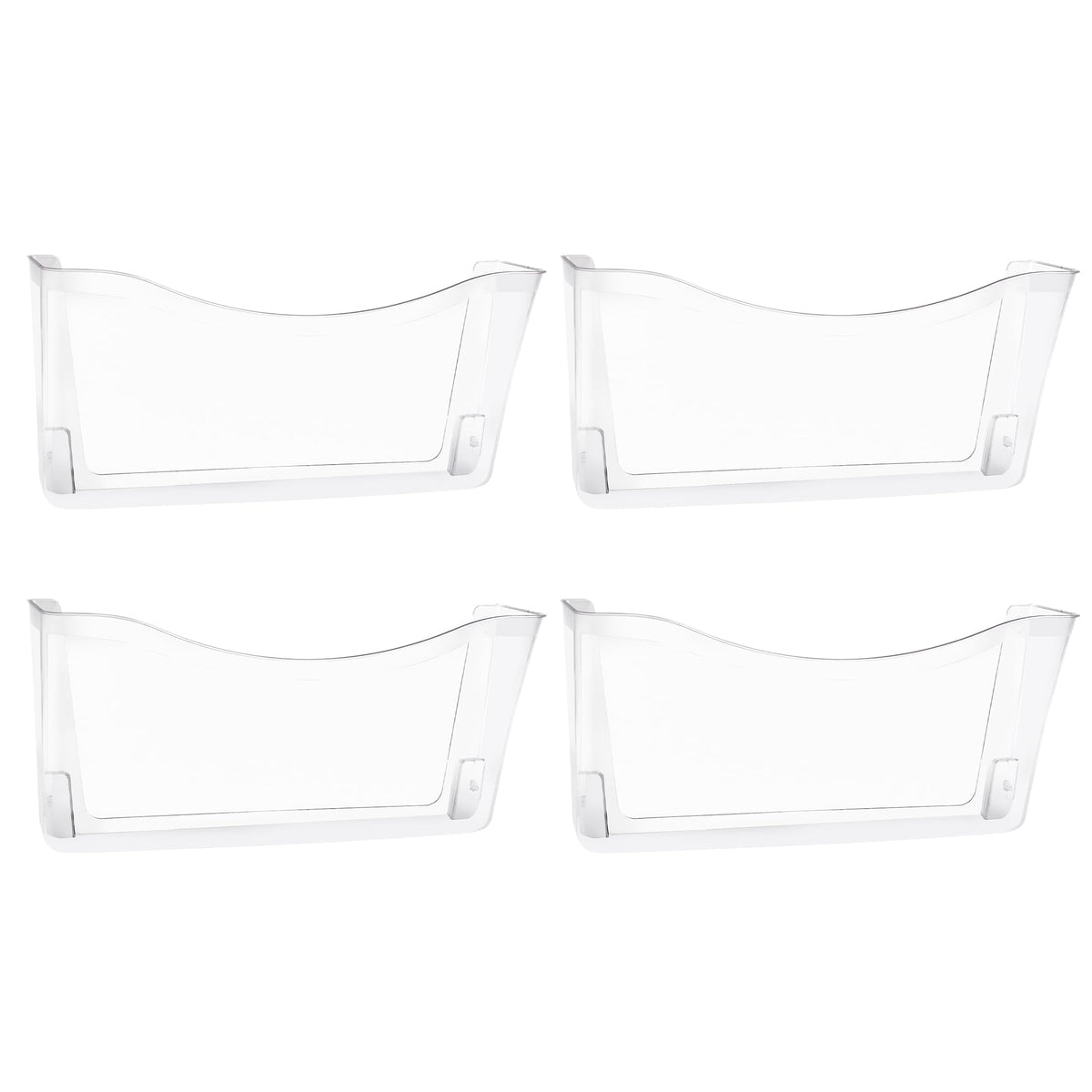 EASEPRES 4 Pack Clear Single Pocket Hanging File Organizer, Plastic Wall Mount Paper Mails