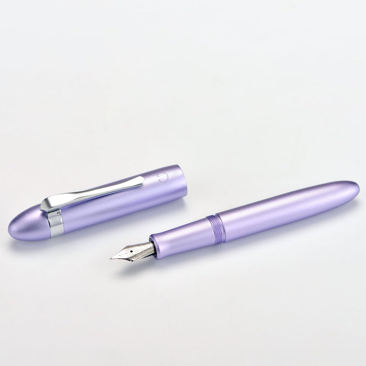 HONG DIAN M1 Fountain Pen Fine Nib, Purple & Submarine Shape Aluminium Short Mini Pocket Travel Pen