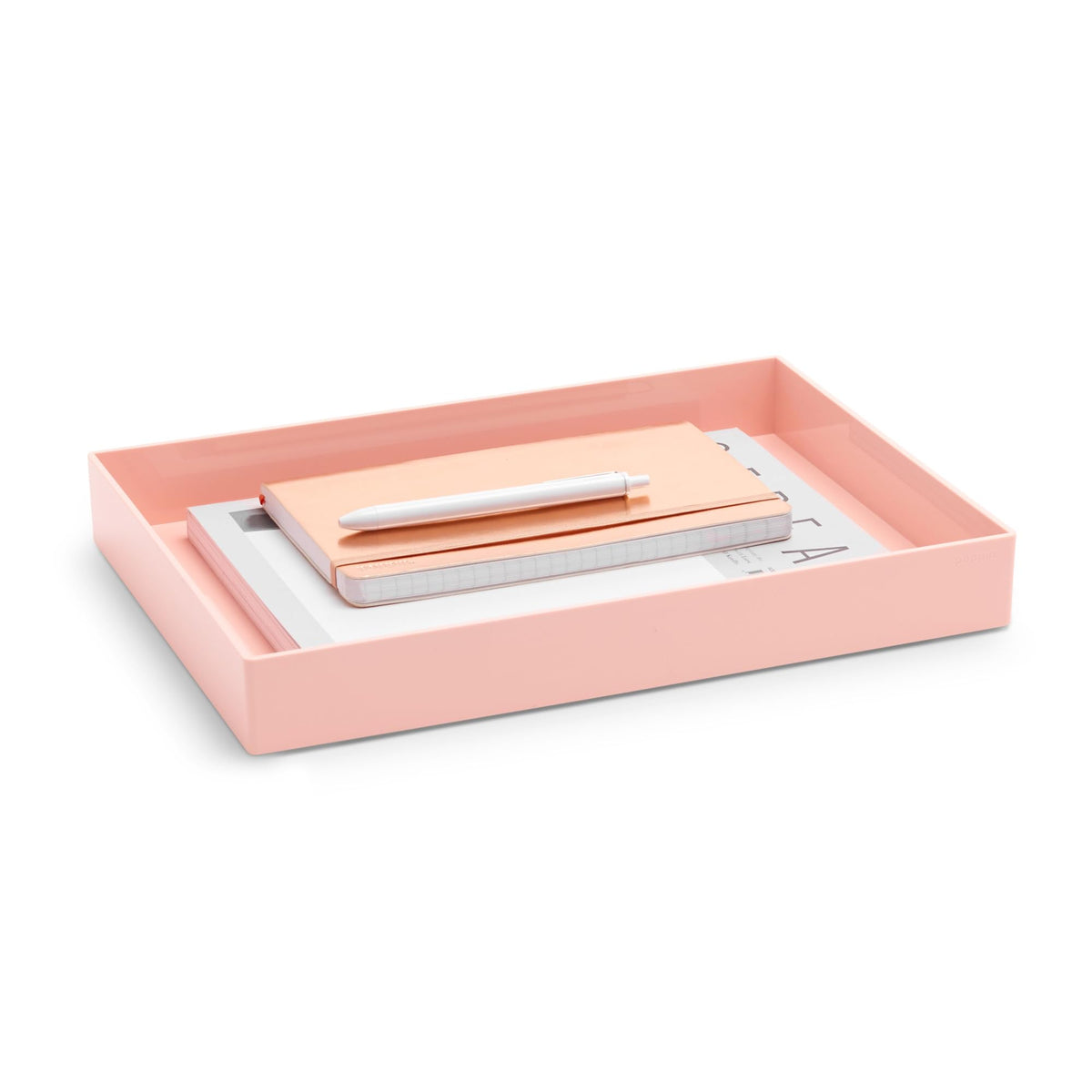 Poppin Stackable Large Accessory Tray - Modular Lacquer Desk Trays for Office Organization