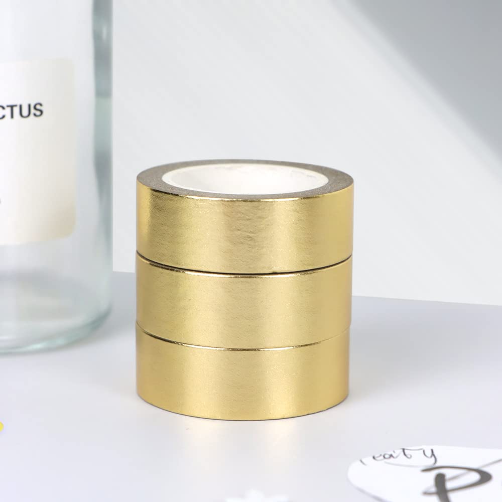NatSumeBasics 2 Gold Foil Washi Tapes Metallic Crafts Masking Tapes