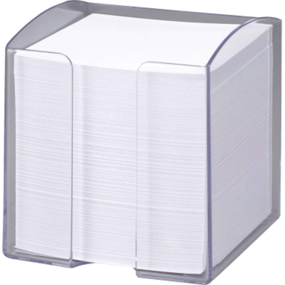 Durable Trend Note Box with 800 White Paper Notes - Transparent